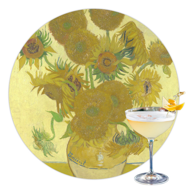 Custom Sunflowers (Van Gogh 1888) Printed Drink Topper - 3.5"