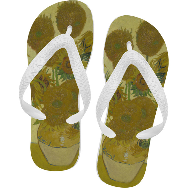 Custom Sunflowers (Van Gogh 1888) Flip Flops - Small