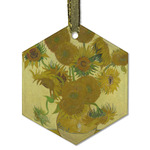 Sunflowers (Van Gogh 1888) Flat Glass Ornament - Hexagon