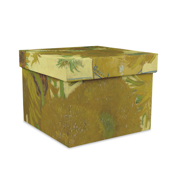 Custom Sunflowers (Van Gogh 1888) Gift Box with Lid - Canvas Wrapped - Large