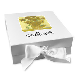 Sunflowers (Van Gogh 1888) Gift Box with Magnetic Lid - White