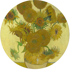 Sunflowers (Van Gogh 1888) Round Glass Cutting Board - Medium