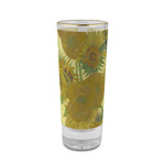 Sunflowers (Van Gogh 1888) 2 oz Shot Glass -  Glass with Gold Rim - Set of 4