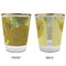 Sunflowers (Van Gogh 1888) Glass Shot Glass - Gold Rim - Front & Back