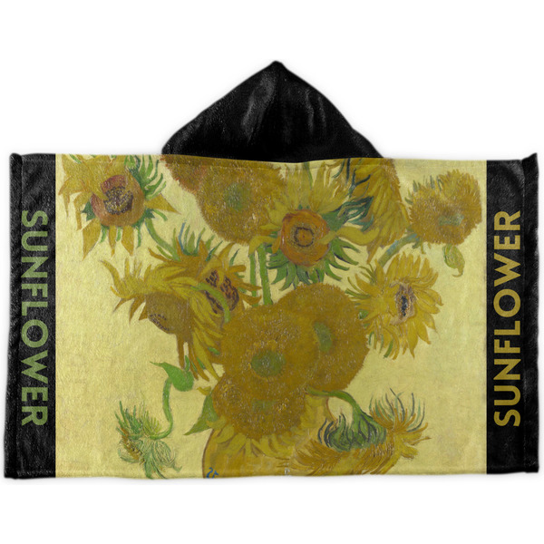 Custom Sunflowers (Van Gogh 1888) Kids Hooded Towel