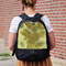 Sunflowers (Van Gogh 1888) Large Backpack - Black - On Back