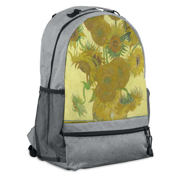 Custom Sunflowers (Van Gogh 1888) Backpack - Gray