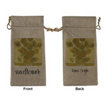 Sunflowers (Van Gogh 1888) Large Burlap Gift Bag - Front & Back