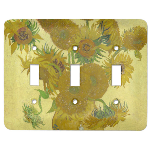 Custom Sunflowers (Van Gogh 1888) Light Switch Cover (3 Toggle Plate)