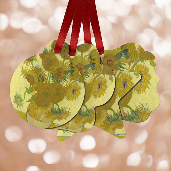 Custom Sunflowers (Van Gogh 1888) Metal Ornaments - Double Sided