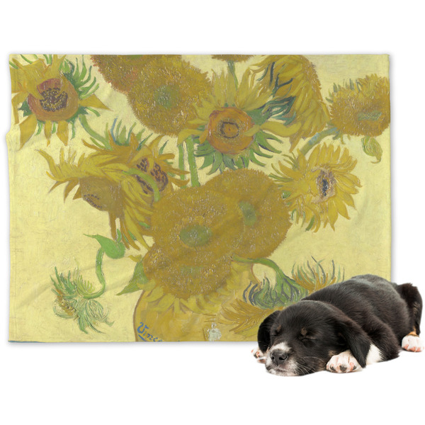 Custom Sunflowers (Van Gogh 1888) Dog Blanket - Large