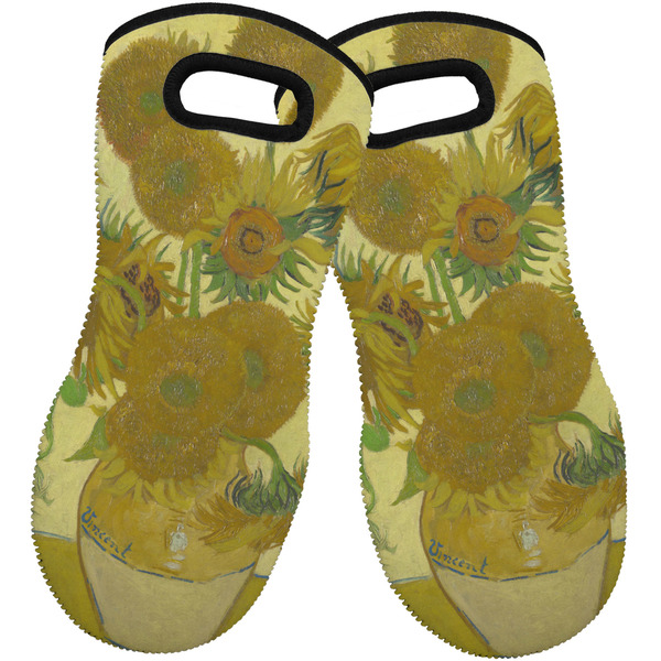 Custom Sunflowers (Van Gogh 1888) Neoprene Oven Mitts - Set of 2