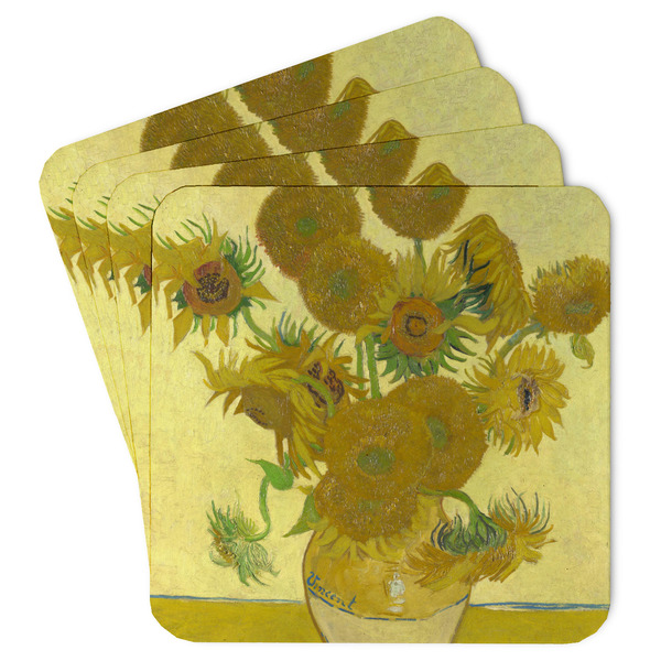 Custom Sunflowers (Van Gogh 1888) Square Paper Coasters