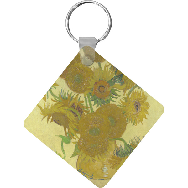 Custom Sunflowers (Van Gogh 1888) Diamond Plastic Keychain