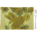 Sunflowers (Van Gogh 1888) Rectangular Glass Appetizer / Dessert Plate - Single or Set