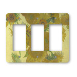 Sunflowers (Van Gogh 1888) Rocker Style Light Switch Cover - Three Switch