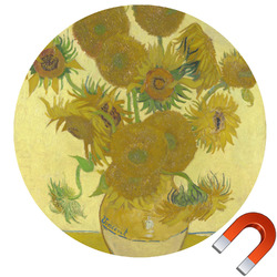 Sunflowers (Van Gogh 1888) Round Car Magnet - 6"