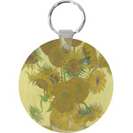 Sunflowers (Van Gogh 1888) Round Plastic Keychain