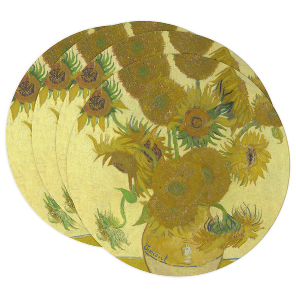 Custom Sunflowers (Van Gogh 1888) Round Paper Coasters