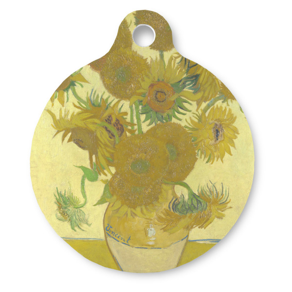 Custom Sunflowers (Van Gogh 1888) Round Pet ID Tag