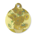 Sunflowers (Van Gogh 1888) Round Pet ID Tag - Small