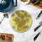 Sunflowers (Van Gogh 1888) Round Stone Trivet - In Context View