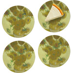 Sunflowers (Van Gogh 1888) Set of 4 Glass Appetizer / Dessert Plate 8"