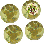 Sunflowers (Van Gogh 1888) Set of 4 Glass Lunch / Dinner Plate 10"