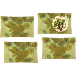 Sunflowers (Van Gogh 1888) Set of 4 Glass Rectangular Lunch / Dinner Plate