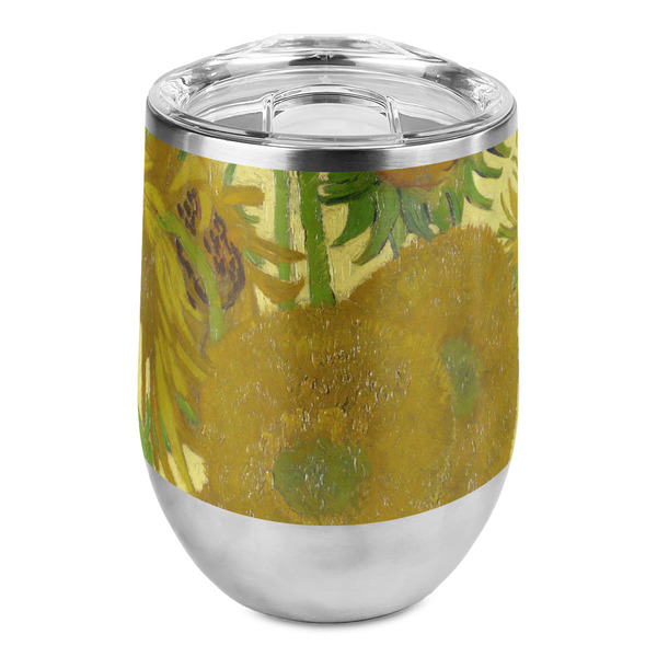 Custom Sunflowers (Van Gogh 1888) Stemless Wine Tumbler - Full Print