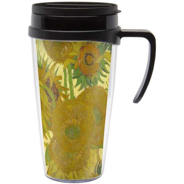 Custom Sunflowers (Van Gogh 1888) Acrylic Travel Mug with Handle