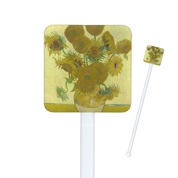 Custom Sunflowers (Van Gogh 1888) Square Plastic Stir Sticks