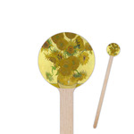 Sunflowers (Van Gogh 1888) 7.5" Round Wooden Stir Sticks - Double Sided