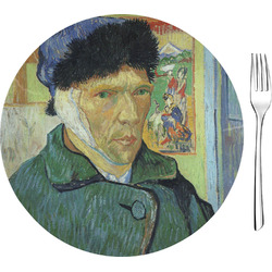 Van Gogh's Self Portrait with Bandaged Ear 8" Glass Appetizer / Dessert Plates - Single or Set