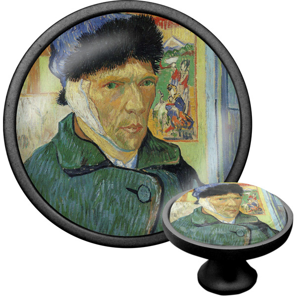 Custom Van Gogh's Self Portrait with Bandaged Ear Cabinet Knob (Black)