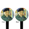 Van Gogh's Self Portrait with Bandaged Ear Black Plastic 4" Food Pick - Round - Double Sided - Front & Back