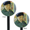 Van Gogh's Self Portrait with Bandaged Ear Black Plastic 5.5" Stir Stick - Double Sided - Round - Front & Back