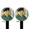 Van Gogh's Self Portrait with Bandaged Ear Black Plastic 6" Food Pick - Round - Double Sided - Front & Back