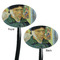 Van Gogh's Self Portrait with Bandaged Ear Black Plastic 7" Stir Stick - Double Sided - Oval - Front & Back