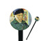 Van Gogh's Self Portrait with Bandaged Ear Black Plastic 7" Stir Stick - Round - Closeup