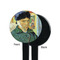 Van Gogh's Self Portrait with Bandaged Ear Black Plastic 7" Stir Stick - Single Sided - Round - Front & Back