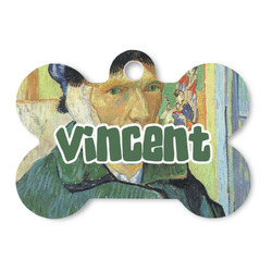 Van Gogh's Self Portrait with Bandaged Ear Bone Shaped Dog ID Tag - Large