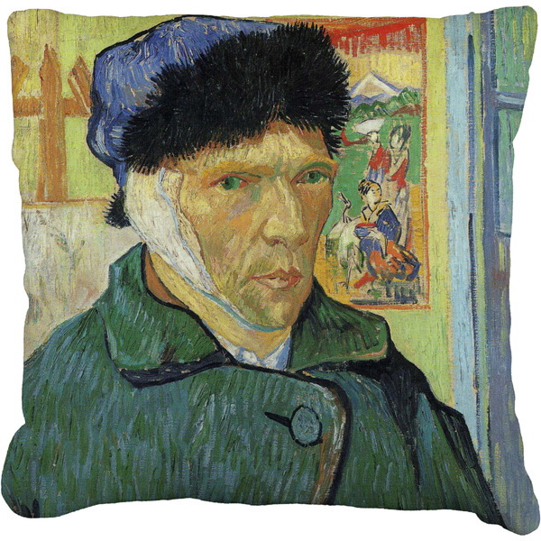 Custom Van Gogh's Self Portrait with Bandaged Ear Faux-Linen Throw Pillow 16"