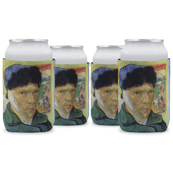 Custom Van Gogh's Self Portrait with Bandaged Ear Can Cooler (12 oz) - Set of 4