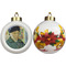 Van Gogh's Self Portrait with Bandaged Ear Ceramic Christmas Ornament - Poinsettias (APPROVAL)