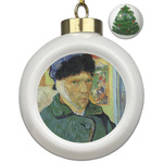 Van Gogh's Self Portrait with Bandaged Ear Ceramic Ball Ornament - Christmas Tree