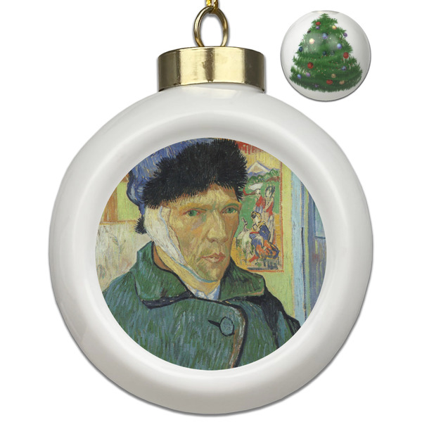 Custom Van Gogh's Self Portrait with Bandaged Ear Ceramic Ball Ornament - Christmas Tree