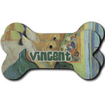 Van Gogh's Self Portrait with Bandaged Ear Ceramic Dog Ornament - Front & Back