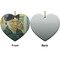 Van Gogh's Self Portrait with Bandaged Ear Ceramic Flat Ornament - Heart Front & Back (APPROVAL)