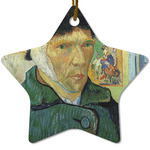 Van Gogh's Self Portrait with Bandaged Ear Star Ceramic Ornament